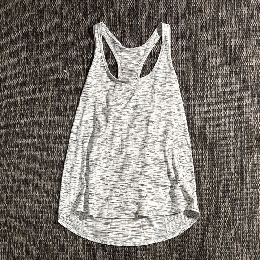 Lululemon Racerback Tank Top Tiger Space Dye Black White Size 8